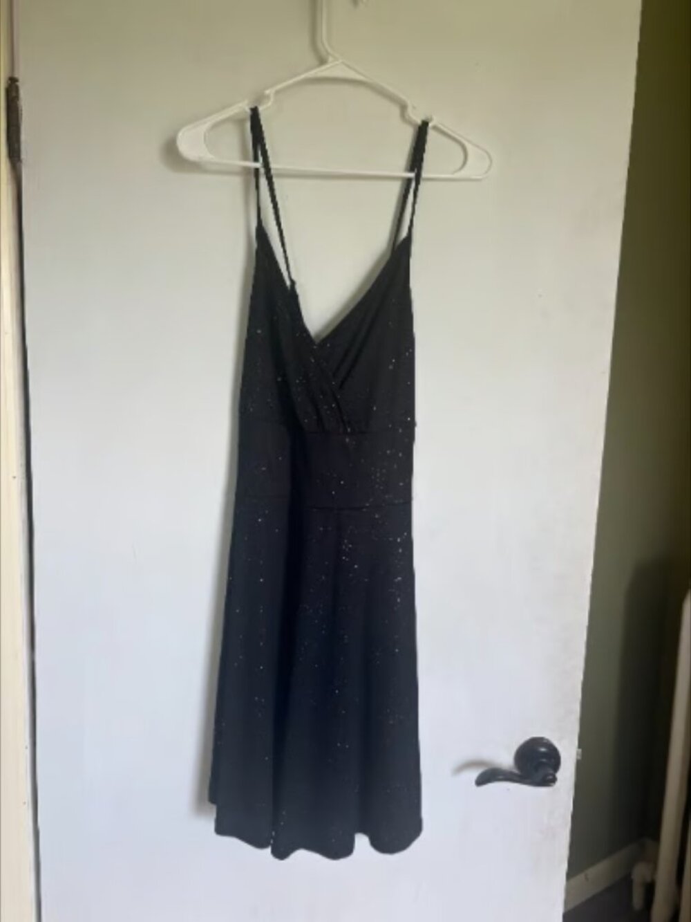 Skater Dress Black Ribbed Glitter Sleeveless Party Mini Sparkly Cocktail